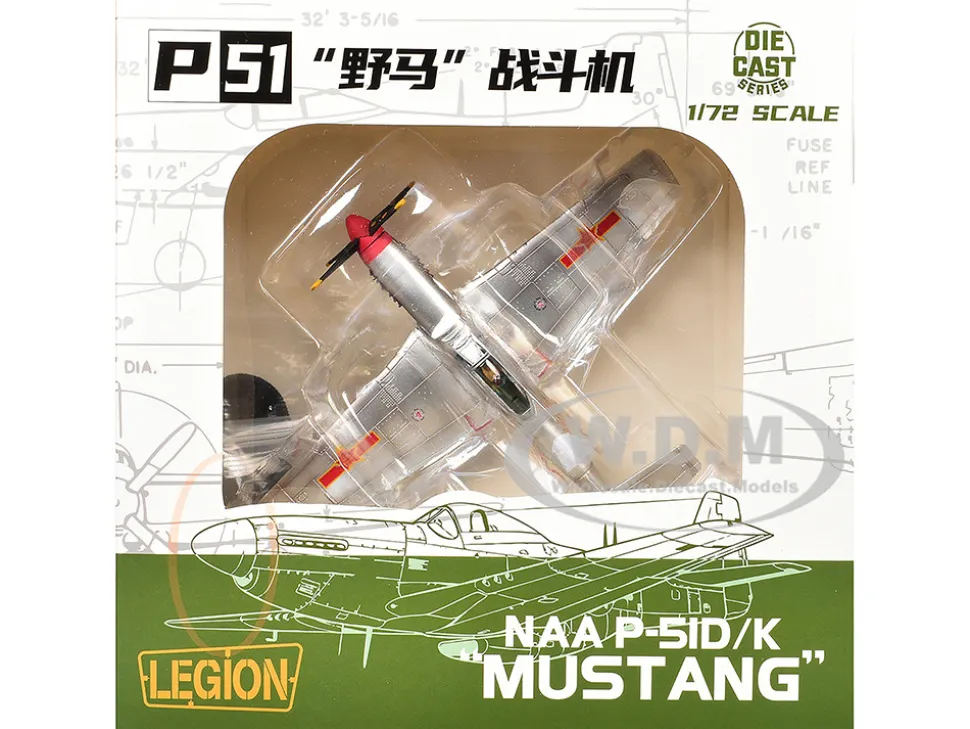 North American P-51D Mustang Aircraft "Captured from Chinese Nationalist Forces, Chinese People's Revolution Military Museum" People's Liberation Army Air Force 1/72 Diecast Model Airplane by Legion