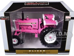 Oliver 1755 Open Station Wide Front Tractor Pink 