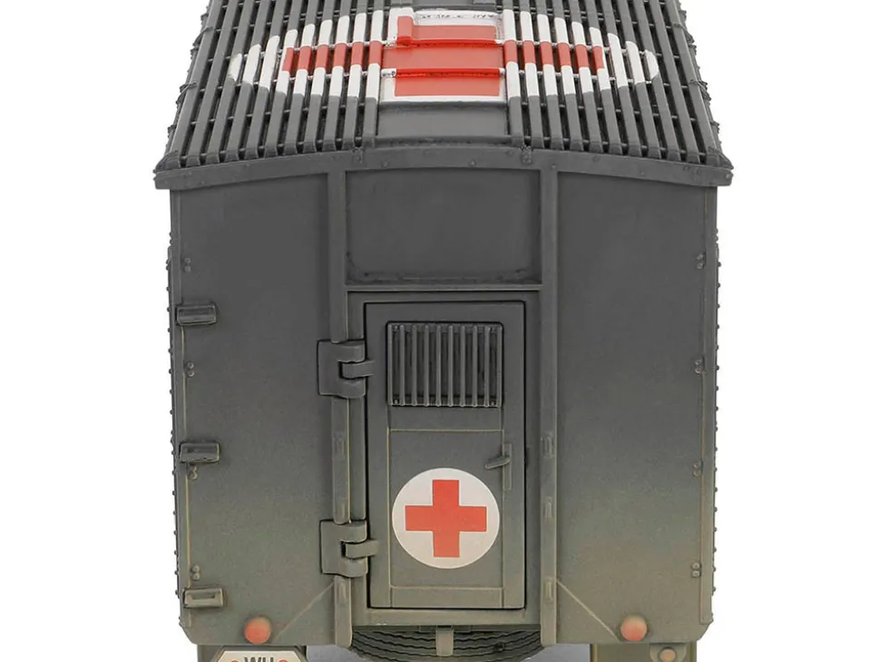 Opel Blitz Kfz 305 Ambulance Gray Weathered German Army Armoured Fighting Vehicle Series 1/32 Diecast Model Forces of Valor FOV-801101B