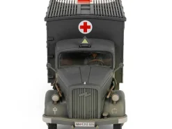 Opel Blitz Kfz 305 Ambulance Gray Weathered German Army Armoured Fighting Vehicle Series 1/32 Diecast Model Forces of Valor FOV-801101B