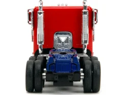 Optimus Prime Tractor Truck Red and Blue with Silver Stripes Transformers Rise of the Beasts 2023 Movie Hollywood Rides Series 1/32 Diecast Model Car Jada 34257