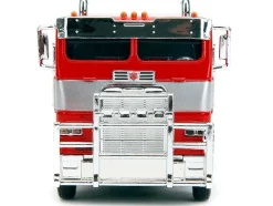 Optimus Prime Tractor Truck Red and Blue with Silver Stripes Transformers Rise of the Beasts 2023 Movie Hollywood Rides Series 1/32 Diecast Model Car Jada 34257