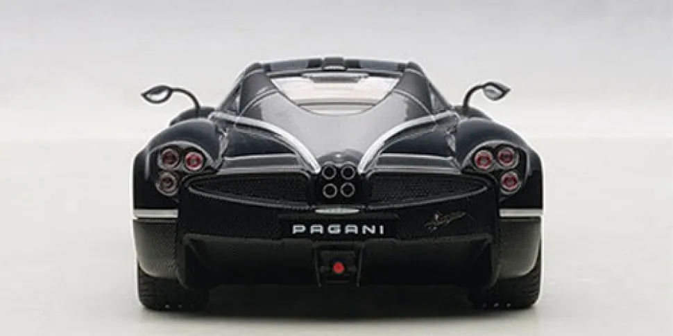 Pagani Huayra Black with Silver Stripes 1/43 Diecast Model Car Autoart 58209