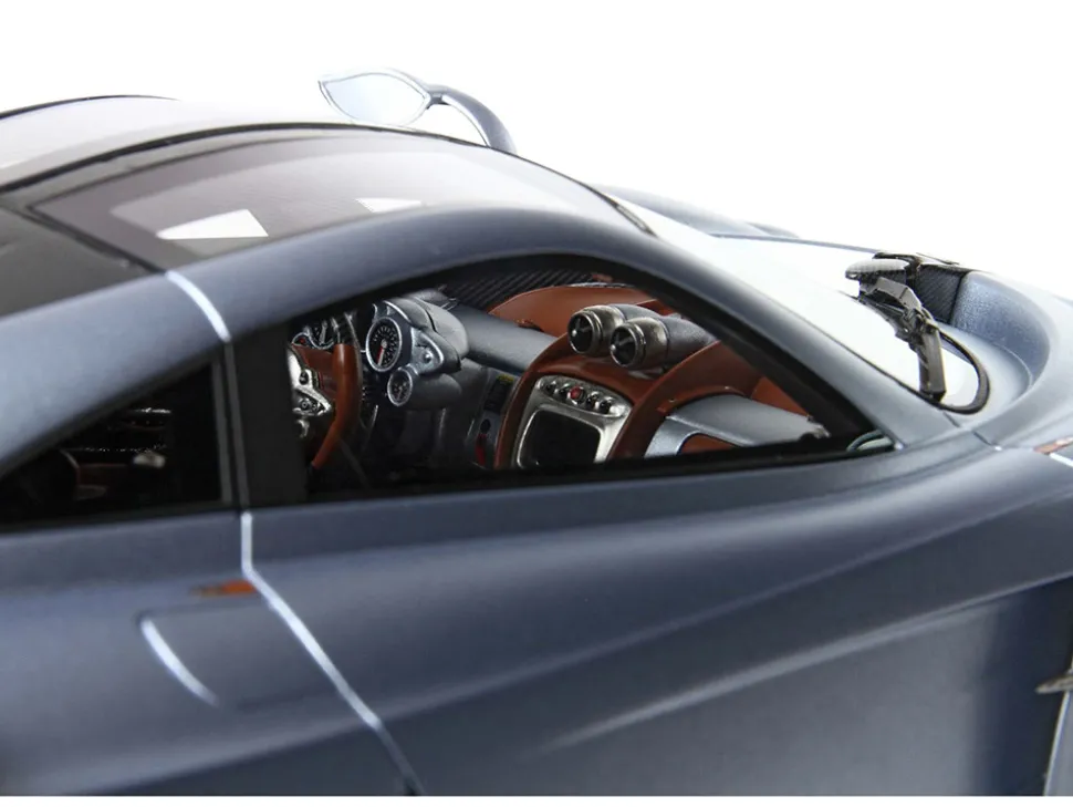 Pagani Huayra Codalunga Azzurro Sardegna Matt Blue Metallic with Black Top with DISPLAY CASE Limited Edition to 200 pieces Worldwide 1/18 Model Car by BBR
