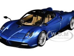 Pagani Huayra Roadster Blue Tricolore Carbon Fiber Black Top Luggage Set 1/18 Model Car Autoart 78286