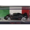 Pagani Imola Dark Gray Metallic with Carbon and Orange Accents with Extra Wheels 1/64 Diecast Model Car by CM Model