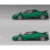 Pagani Imola Emerald Green Metallic with Carbon Top and Extra Wheels 1/64 Diecast Model Car by CM Model