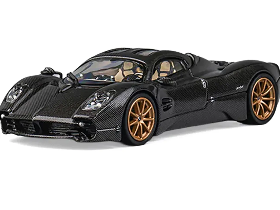 Pagani Utopia Full Carbon with Gold Wheels 1/64 Diecast Model Car by CM Model