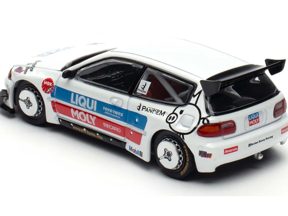 Pandem Civic EG6 RHD (Right Hand Drive) White with Stripes and Graphics "VDX - Tokyo Auto Salon Hong Kong 2025" Special Edition 1/64 Diecast Model Car by Pop Race