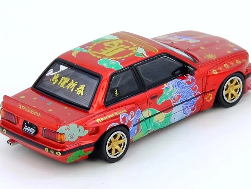 Pandem Rocket Bunny E30 "Year of the Horse - Chinese New Year 2026 Special Edition" Red Metallic with Graphics Limited Edition to 8888 pieces Worldwide 1/64 Diecast Model Car by Inno Models