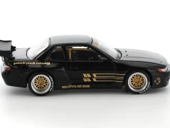 Pandem S13 RHD (Right Hand Drive) Black with Gold Accents 1/64 Diecast Model Car by Pop Race