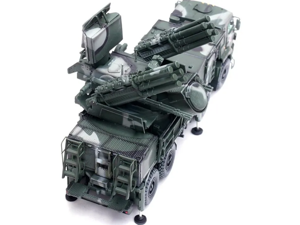 Pantsir S1 96K6 Self Propelled Air Defense Weapon System Tri Color Camouflage Russia s Armed Forces Armor Premium Series 1/72 Diecast Model Panzerkampf 12216PA