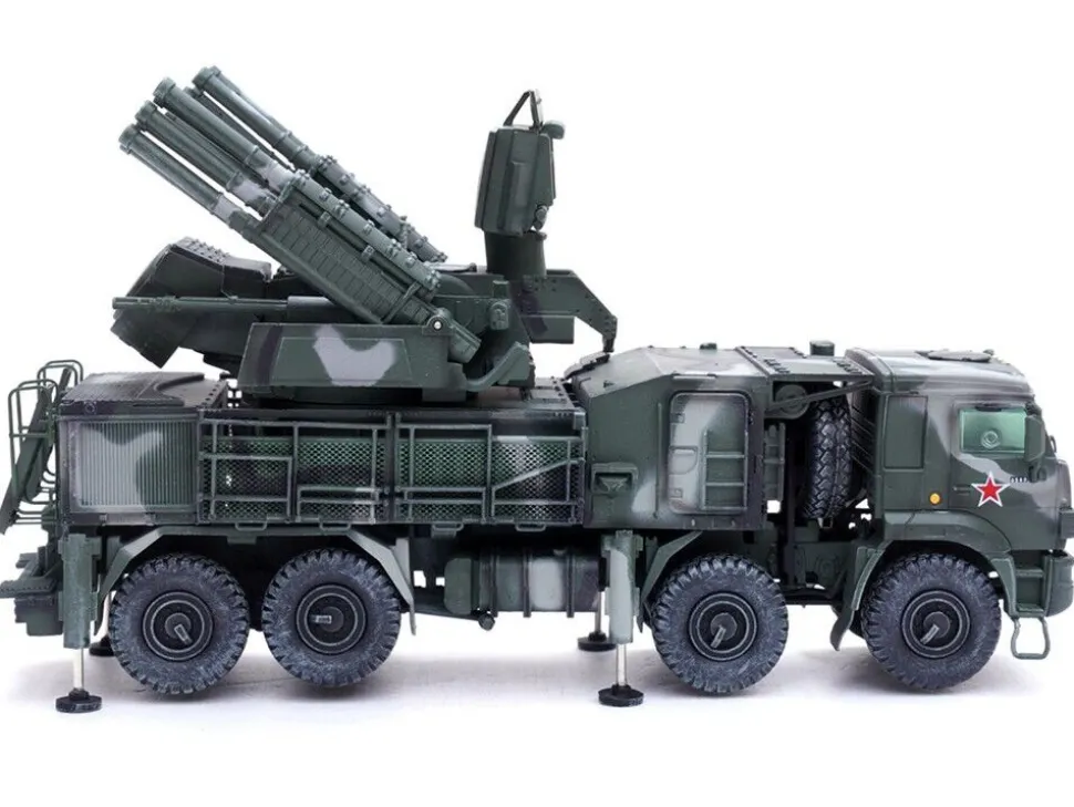 Pantsir S1 96K6 Self Propelled Air Defense Weapon System Tri Color Camouflage Russia s Armed Forces Armor Premium Series 1/72 Diecast Model Panzerkampf 12216PA