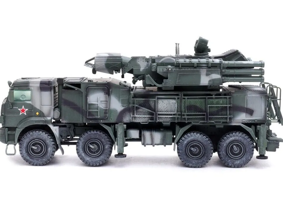 Pantsir S1 96K6 Self Propelled Air Defense Weapon System Tri Color Camouflage Russia s Armed Forces Armor Premium Series 1/72 Diecast Model Panzerkampf 12216PA