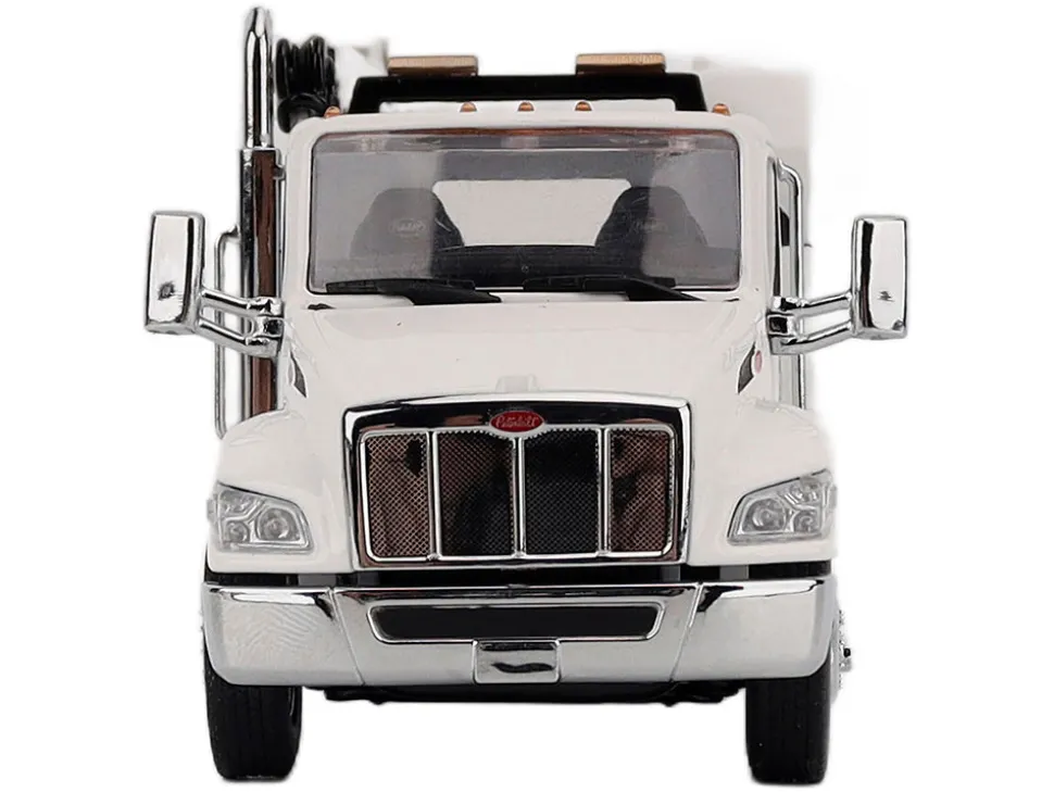 Peterbilt 536 Auto-Crane Titan 85-Body HC14-Crane Work Truck with Miller EnPak White "Transport Series" 1/50 Diecast Model by Diecast Masters