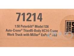 Peterbilt 536 Auto-Crane Titan85-Body HC14-Crane Work Truck with Miller EnPak White "Transport Series" 1/50 Diecast Model by Diecast Masters