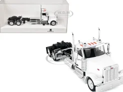 Peterbilt 589 2-Axel Day Cab White 1/87 (HO) Plastic Model Car by HO Logistics