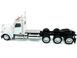 Peterbilt 589 3-Axel Day Cab White 1/87 (HO) Plastic Model Car by HO Logistics