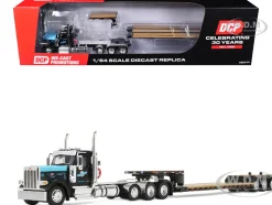 Peterbilt 589 Day Cab and Fontaine Renegade LXT40 Lowboy Trailer with Fliptail 