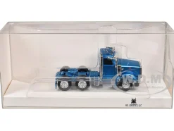Peterbilt 367 Day Cab Blue Metallic 1/87 (HO) Plastic Model Car by HO Logistics