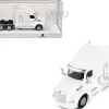 Peterbilt 579 Sleeper Cab White 1/87 (HO) Plastic Model Car by HO Logistics