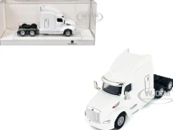 Peterbilt 579 Sleeper Cab White 1/87 (HO) Plastic Model Car by HO Logistics