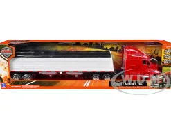 Peterbilt 387 Truck Red with Grain Trailer White "Long Haul Truckers" Series 1/43 Diecast Model by New Ray