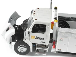 Peterbilt 536 Truck with Altec AA55 Aerial Service Body White Transport Series 1/32 Diecast Model Diecast Masters 71105
