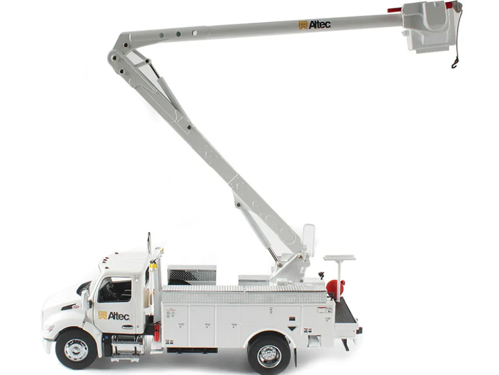 Peterbilt 536 Truck with Altec AA55 Aerial Service Body White Transport Series 1/32 Diecast Model Diecast Masters 71105