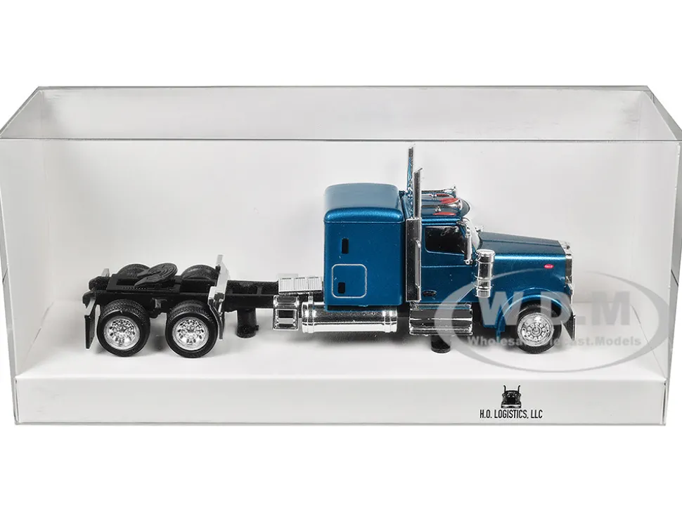 Peterbilt 589 Truck with 72 Inch Sleeper Blue Metallic 1/87 (HO) Plastic Model Car by HO Logistics