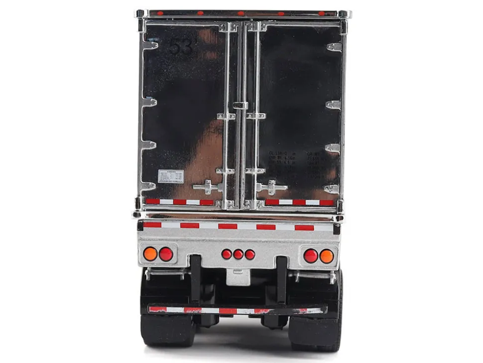 Peterbilt 579 UltraLoft Truck Tractor Black Metallic with "CAT Caterpillar" Mural Trailer "Transport Series" 1/50 Diecast Model by Diecast Masters