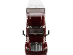 Peterbilt 579 UltraLoft Truck Tractor Red CAT Caterpillar Mural Dry Van Trailer Transport Series 1/50 Diecast Model Diecast Masters 85665