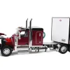 Peterbilt 589 with 58" Flat Top Sleeper and 53' Utility Trailer Legendary Red with Black Top 1/64 Diecast Model by DCP/First Gear