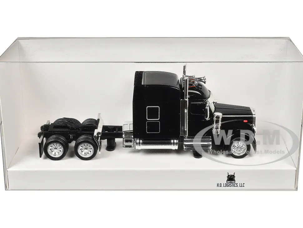 Peterbilt 589 with Stand Up Sleeper Cab Black 1/87 (HO) Plastic Model Car by HO Logistics