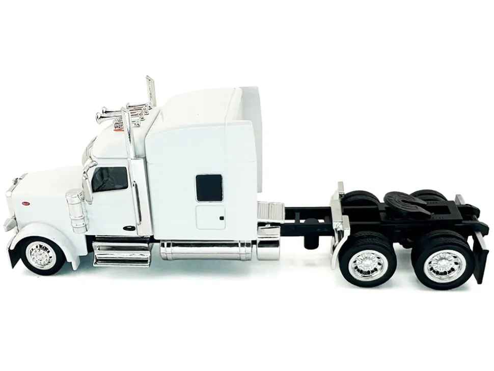 Peterbilt 589 with Stand Up Sleeper Cab White 1/87 (HO) Plastic Model Car by HO Logistics