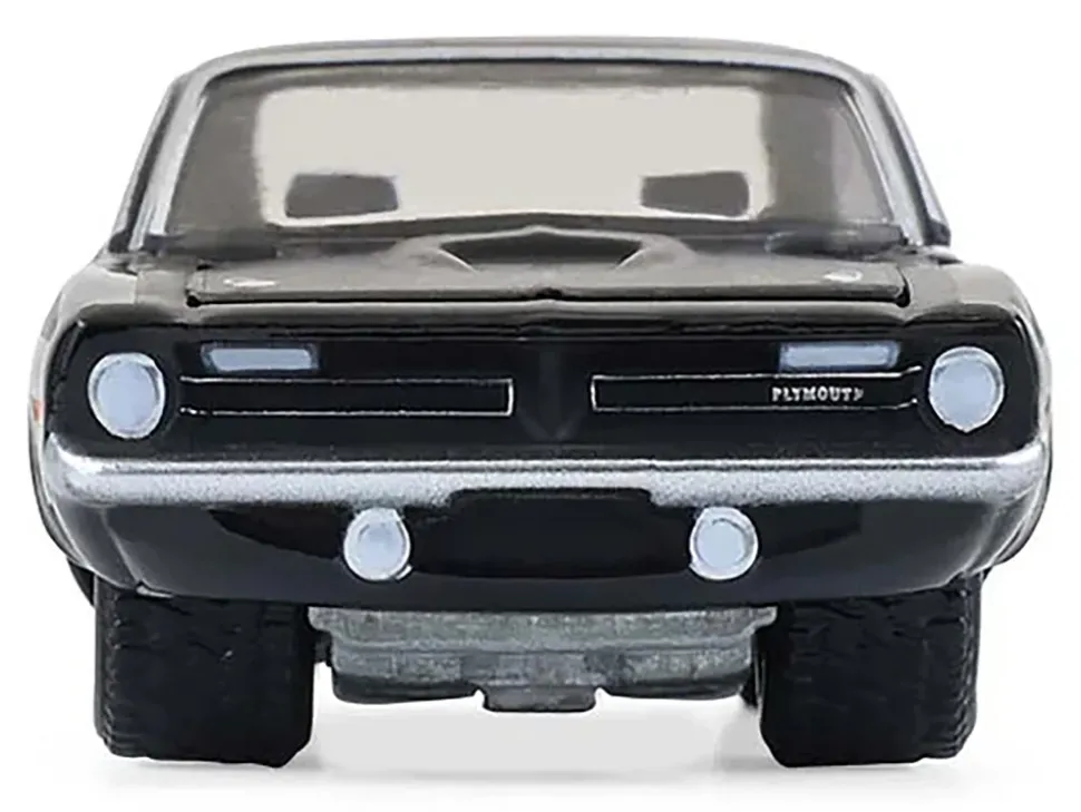 1970 Plymouth 'Cuda AAR Black with Gray Stripes "Barrett-Jackson" Series 16 1/64 Diecast Model Car by Greenlight