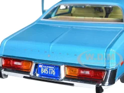 1977 Plymouth Fury Unrestored Turquoise Metallic Sergeant Rick Hunter's Hunter 1984-1991 TV Series Hollywood Series 1/24 Diecast Model Car Greenlight 84152
