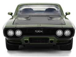1972 Plymouth GTX Green Metallic with Matt Black Hood and Gold Stripes