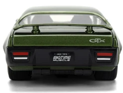1972 Plymouth GTX Green Metallic with Matt Black Hood and Gold Stripes