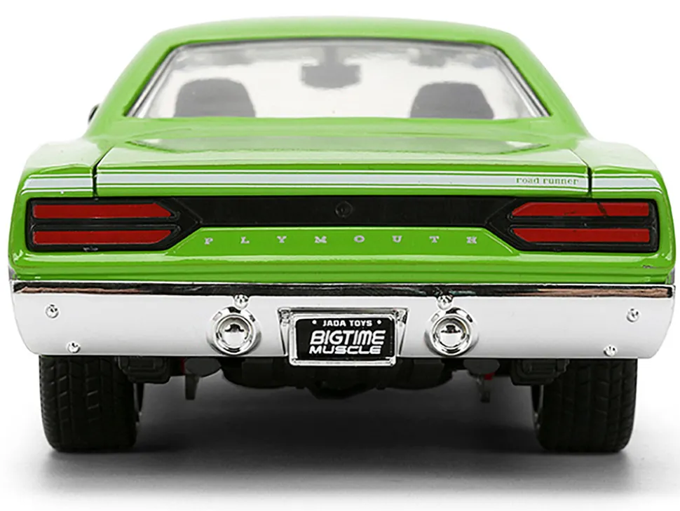 1970 Plymouth Road Runner #938 Green and Gray Metallic "Bigtime Muscle" Series 1/24 Diecast Model Car by Jada
