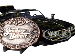 1977 Pontiac Firebird Trans Am Black Replica Buckle Smokey and the Bandit 1977 Movie Hollywood Rides Series 1/24 Diecast Model Car Jada 30998