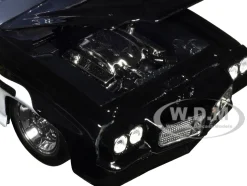 1971 Pontiac GTO Black with Flame Graphics Bigtime Muscle Series 1/24 Diecast Model Car Jada 35022