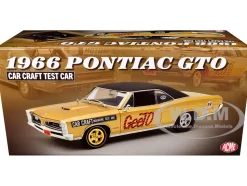 1966 Pontiac GTO "Car Craft Magazine Test Car" Gold Metallic with Black Top and Graphics Limited Edition to 300 pieces Worldwide 1/18 Diecast Model Car by ACME