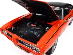 1969 Pontiac GTO Judge Carousel Red with Black Stripes and Black Vinyl Top 