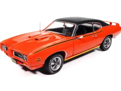 1969 Pontiac GTO Judge Carousel Red with Black Stripes and Black Vinyl Top 