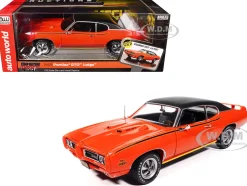 1969 Pontiac GTO Judge Carousel Red with Black Stripes and Black Vinyl Top 