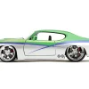 1969 Pontiac GTO Judge Green Metallic and Silver with Stripes "Bigtime Muscle" Series 1/24 Diecast Model Car by Jada