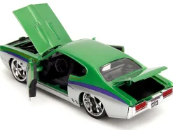 1969 Pontiac GTO Judge Green Metallic and Silver with Stripes 