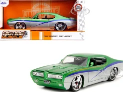 1969 Pontiac GTO Judge Green Metallic and Silver with Stripes 