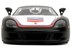 Porsche Carrera GT Convertible #04 "Chevron" White with Graphics "Hyper-Spec" Series 1/24 Diecast Model Car by Jada